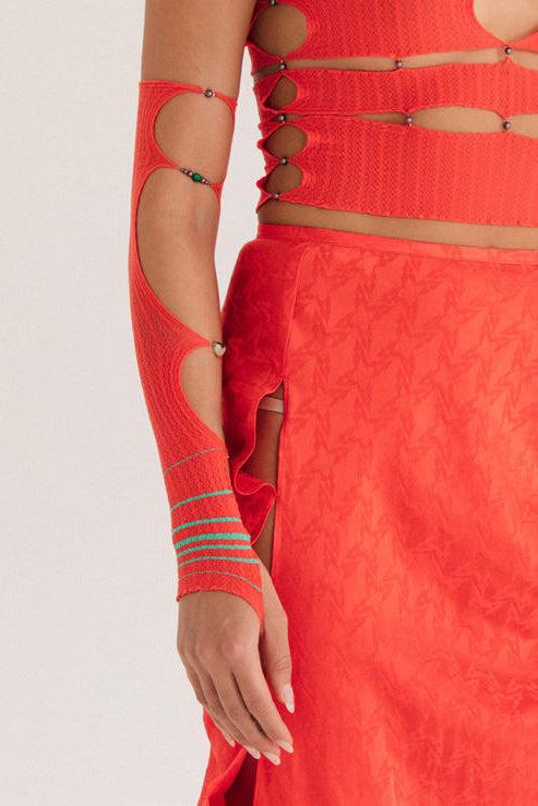 RUI Single Stripe Sleeve RSS22SF04 Blaze Orange & Seafoam Emerald Stripe